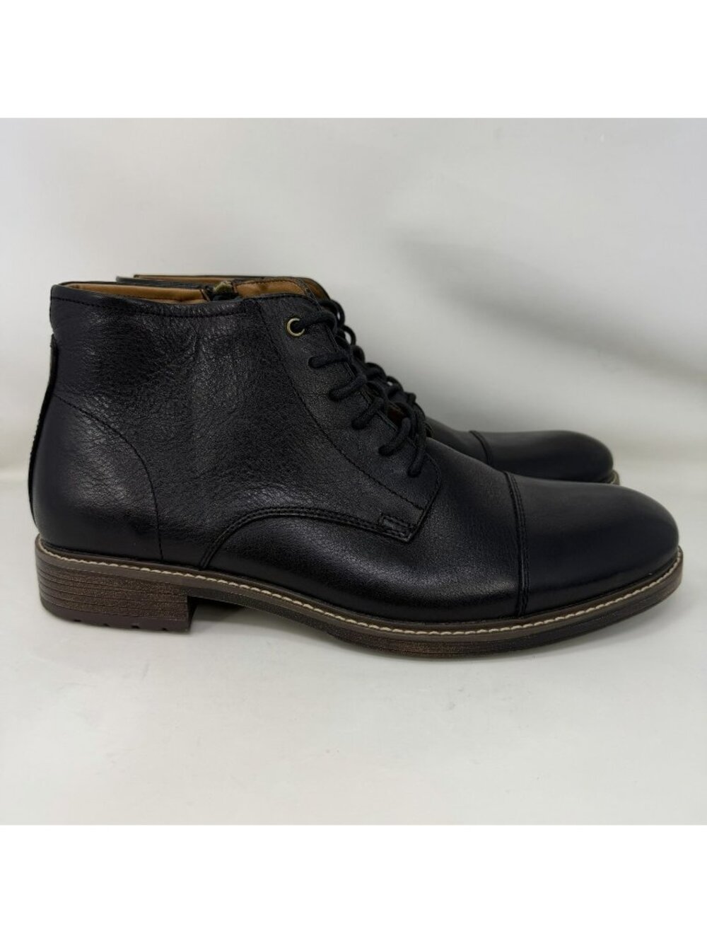 Aston Grey YBIAWEN Leather Zip Cap Toe Black Men’s Size 12